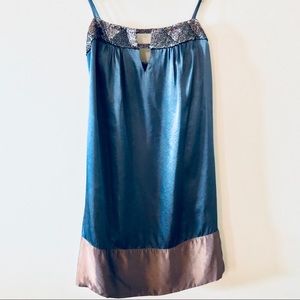 🌷BCBG Maxazria Beaded Silk Navy Shift Dress